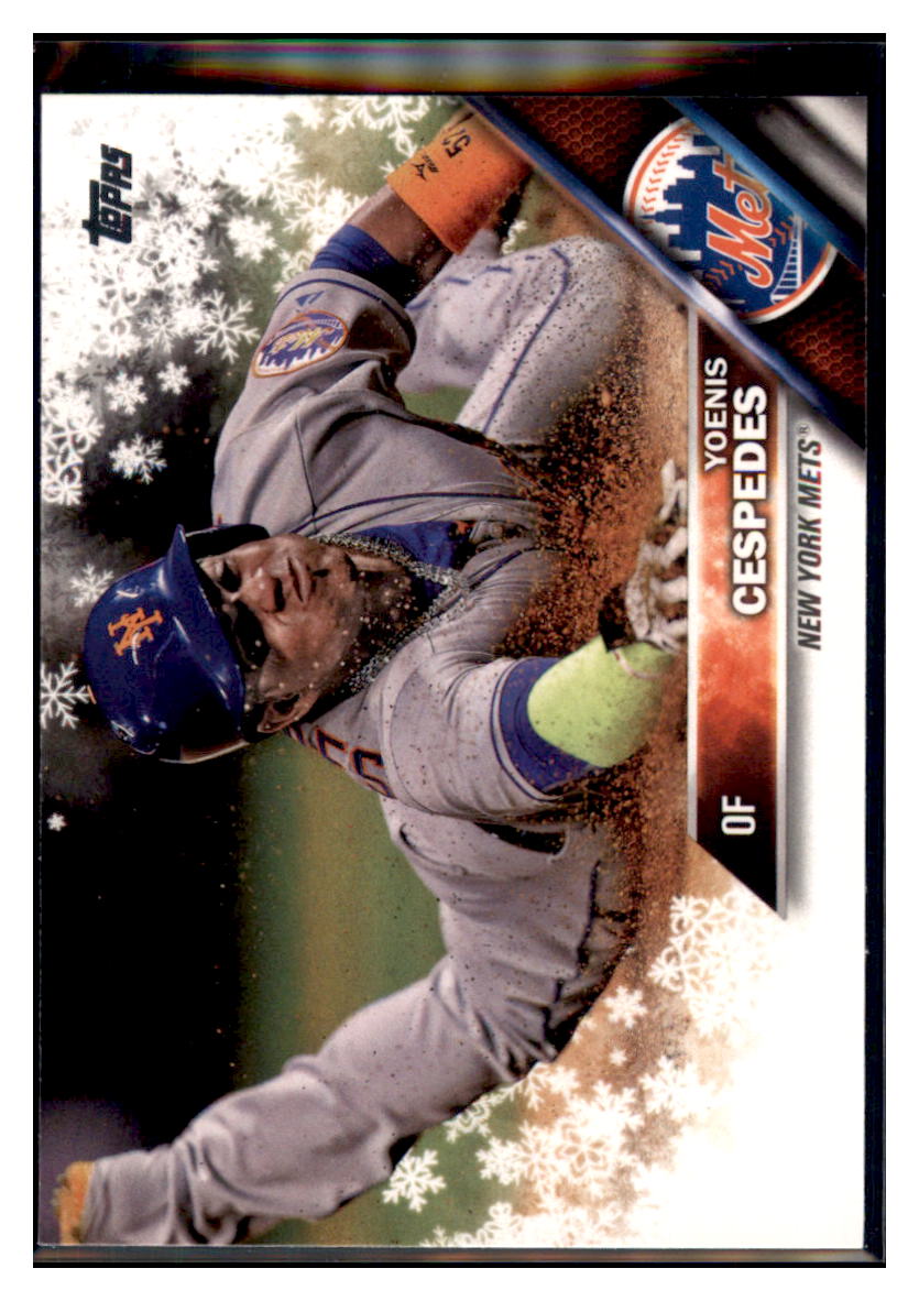 2016 Topps Holiday Yoenis Cespedes  New York Mets #HMW199 Baseball card   MATV2 simple Xclusive Collectibles   
