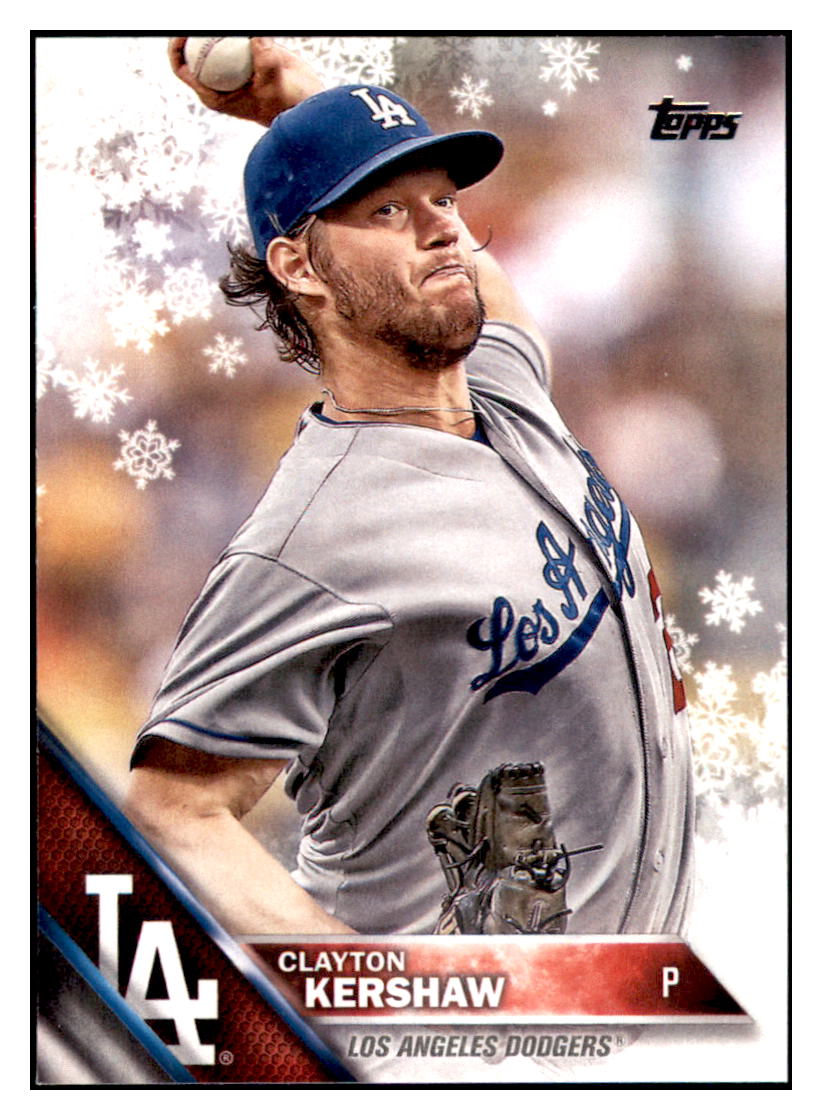 2016 Topps Holiday Clayton Kershaw  Los Angeles Dodgers #HMW74 Baseball
  card   MATV2 simple Xclusive Collectibles   
