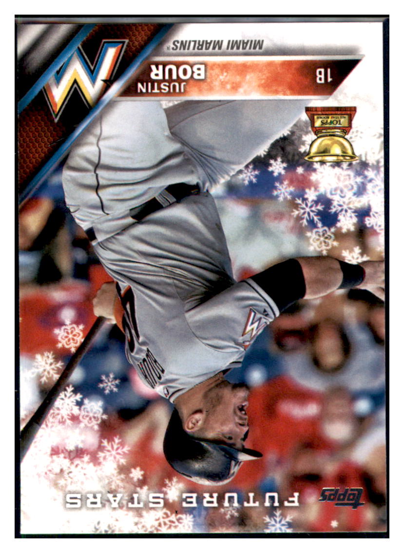 2016 Topps Holiday Justin Bour  Miami Marlins #HMW135 Baseball card   MATV2_1a simple Xclusive Collectibles   