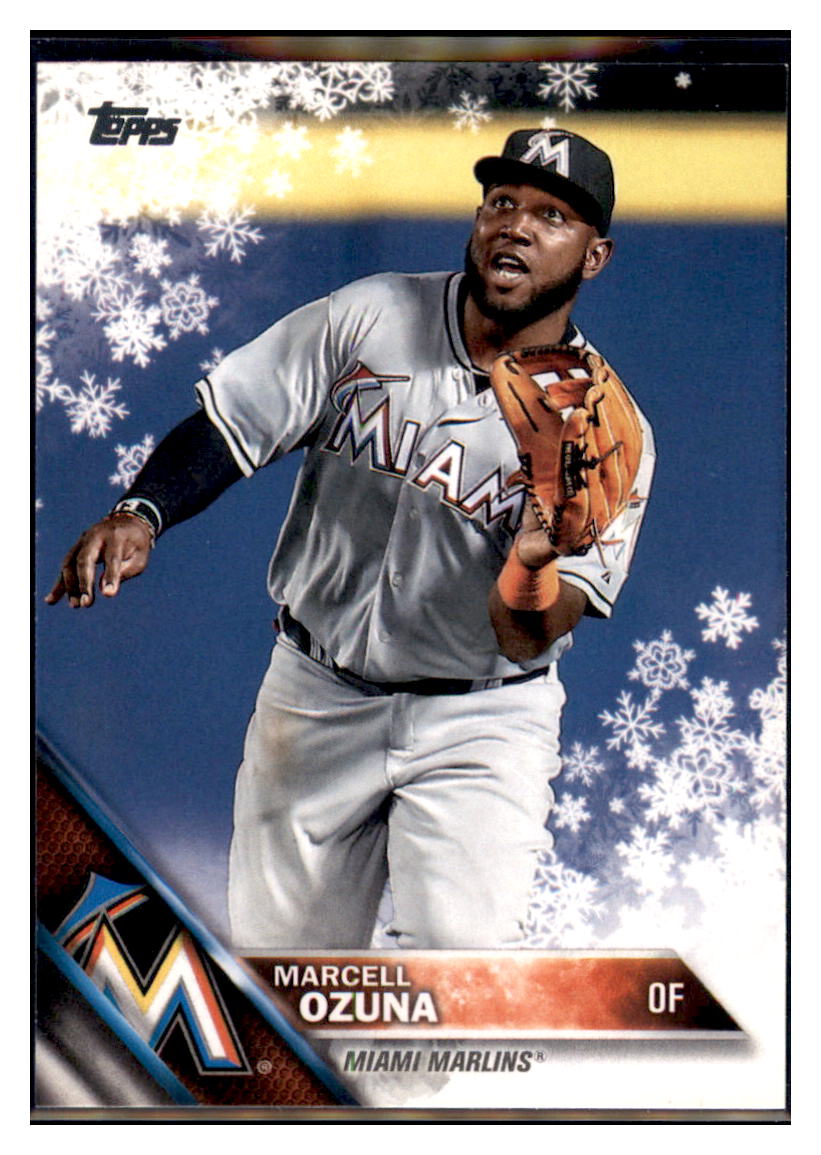 2016 Topps Holiday Marcell Ozuna  Miami Marlins #HMW52 Baseball card   MATV2_1a simple Xclusive Collectibles   