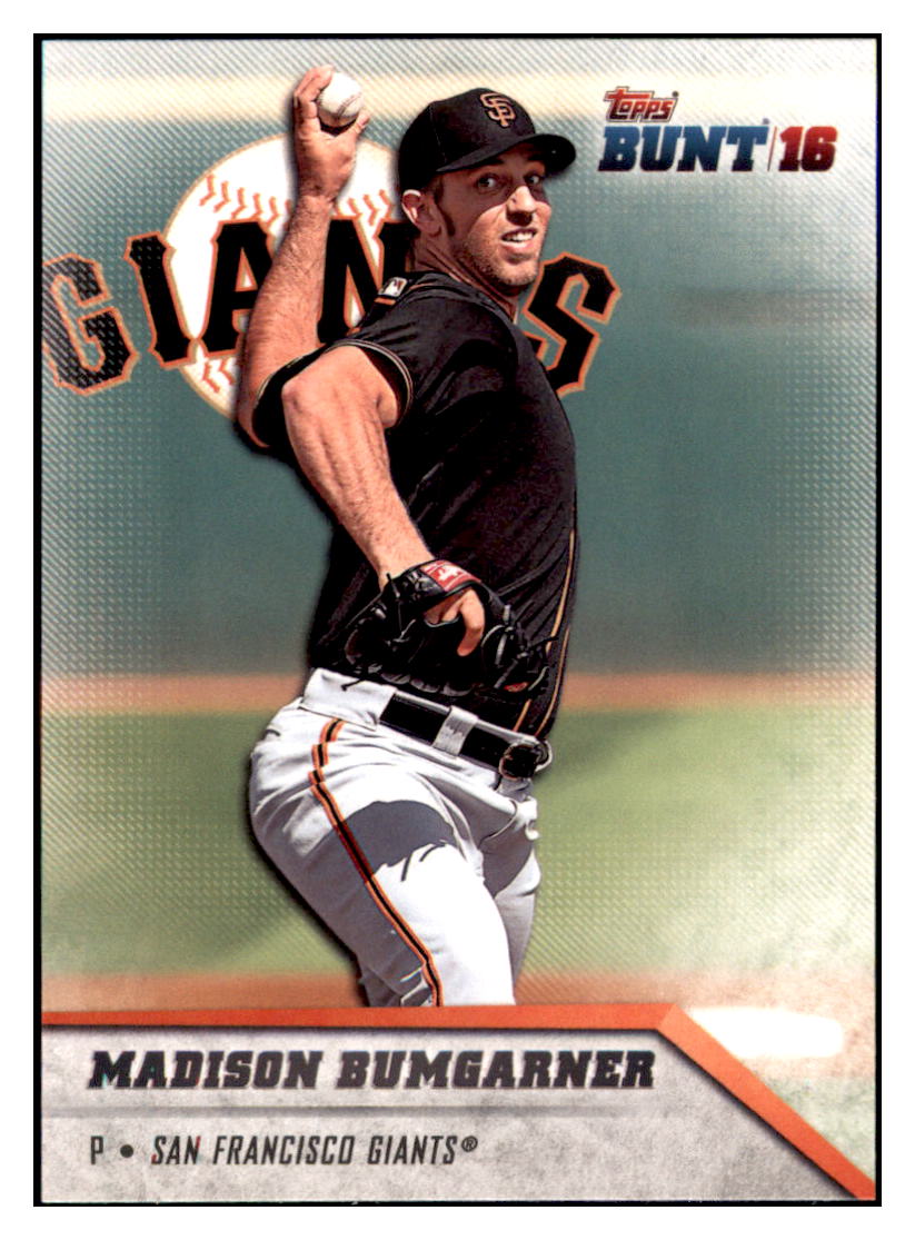 2016 Topps Bunt Madison Bumgarner  San Francisco Giants #198 Baseball
  card   MATV3 simple Xclusive Collectibles   