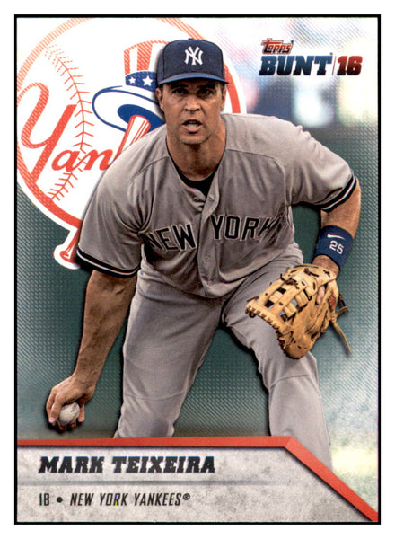 2016 Topps Bunt Mark Teixeira New York Yankees #16 Baseball card MATV3