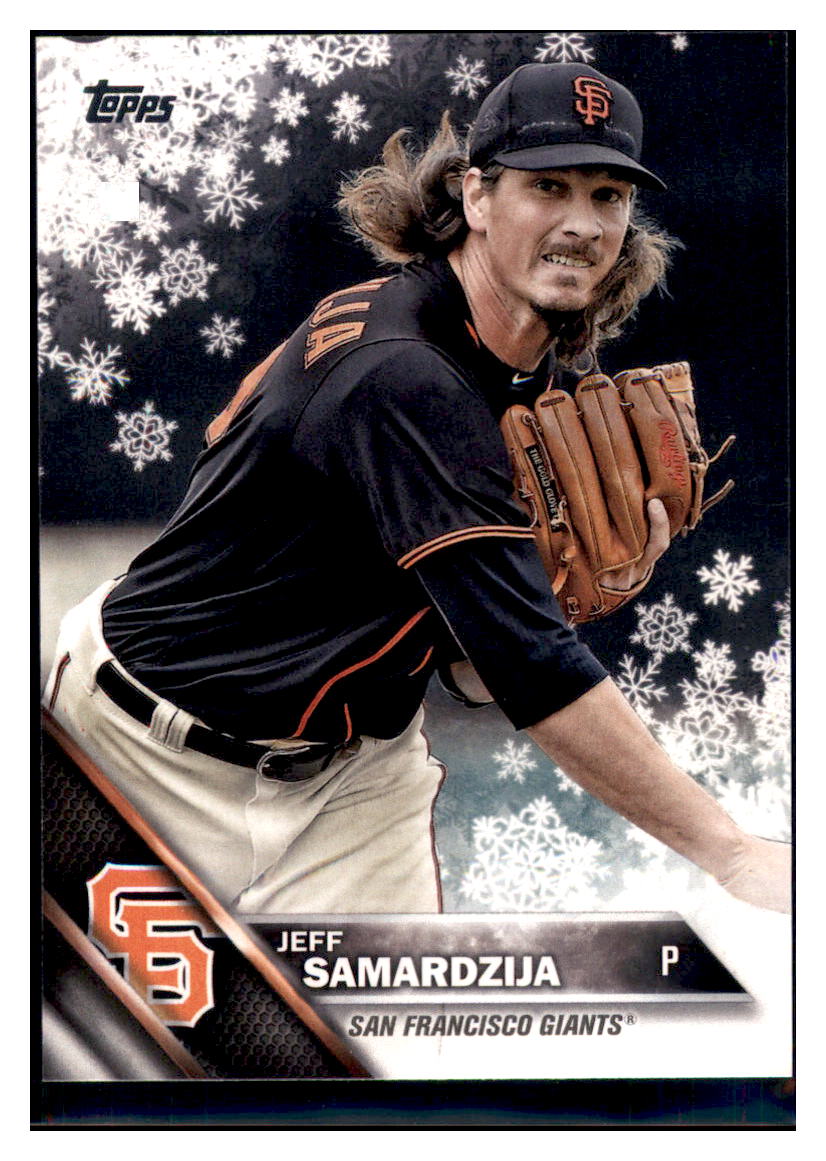 2016 Topps Holiday Jeff Samardzija  San Francisco Giants #604 Baseball
  card   MATV3 simple Xclusive Collectibles   