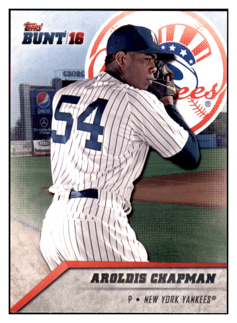2016 Topps Bunt Aroldis Chapman  New York Yankees #63 Baseball card   MATV3 simple Xclusive Collectibles   