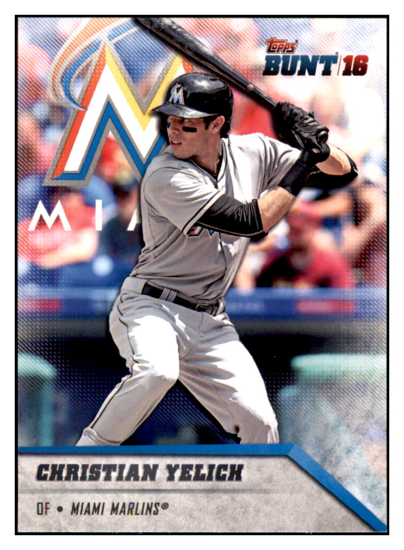 2016 Topps Bunt Christian Yelich  Miami Marlins #17 Baseball card   MATV3 simple Xclusive Collectibles   