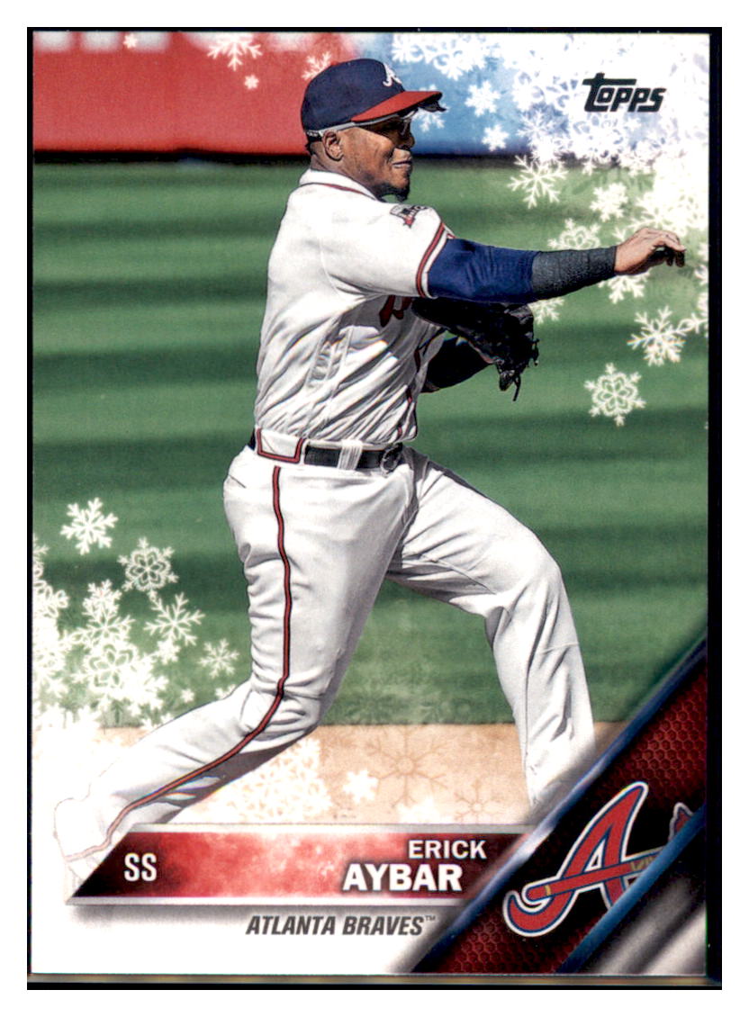 2016 Topps Holiday Erick Aybar  Atlanta Braves #HMW144 Baseball card   MATV3_1a simple Xclusive Collectibles   