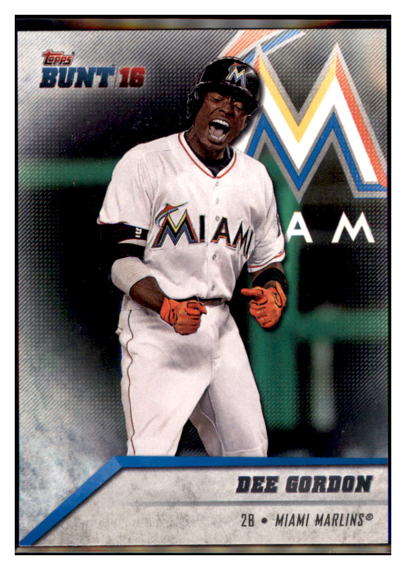 2016 Topps Bunt Dee Gordon  Miami Marlins #98 Baseball card   MATV3 simple Xclusive Collectibles   