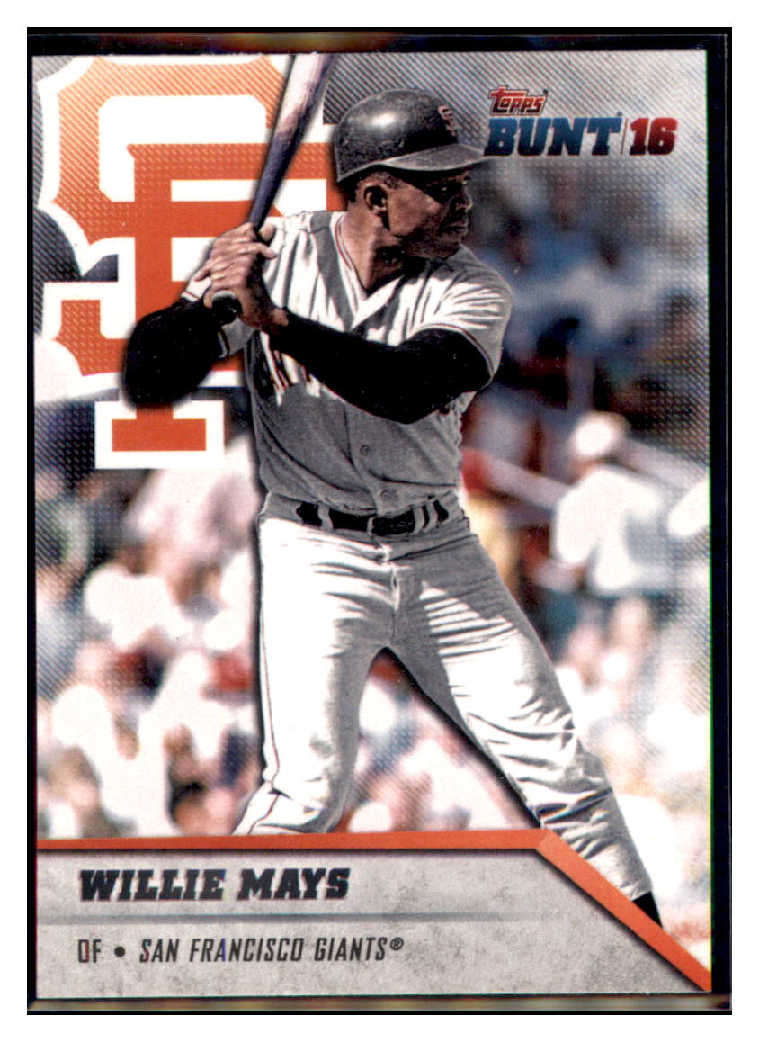2016 Topps Bunt Willie Mays  San Francisco Giants #105 Baseball
  card   MATV3 simple Xclusive Collectibles   