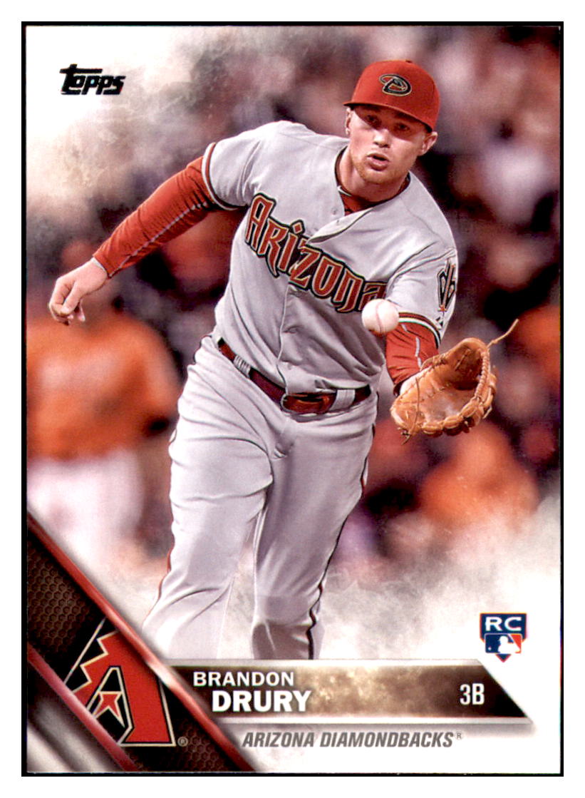 2016 Topps Brandon Drury  Arizona Diamondbacks #607 Baseball
  card   MATV3 simple Xclusive Collectibles   