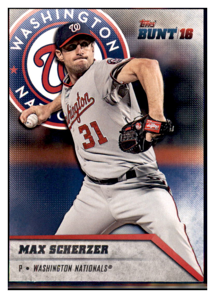 2016 Topps Bunt Max Scherzer  Washington Nationals #126 Baseball
  card   MATV3 simple Xclusive Collectibles   