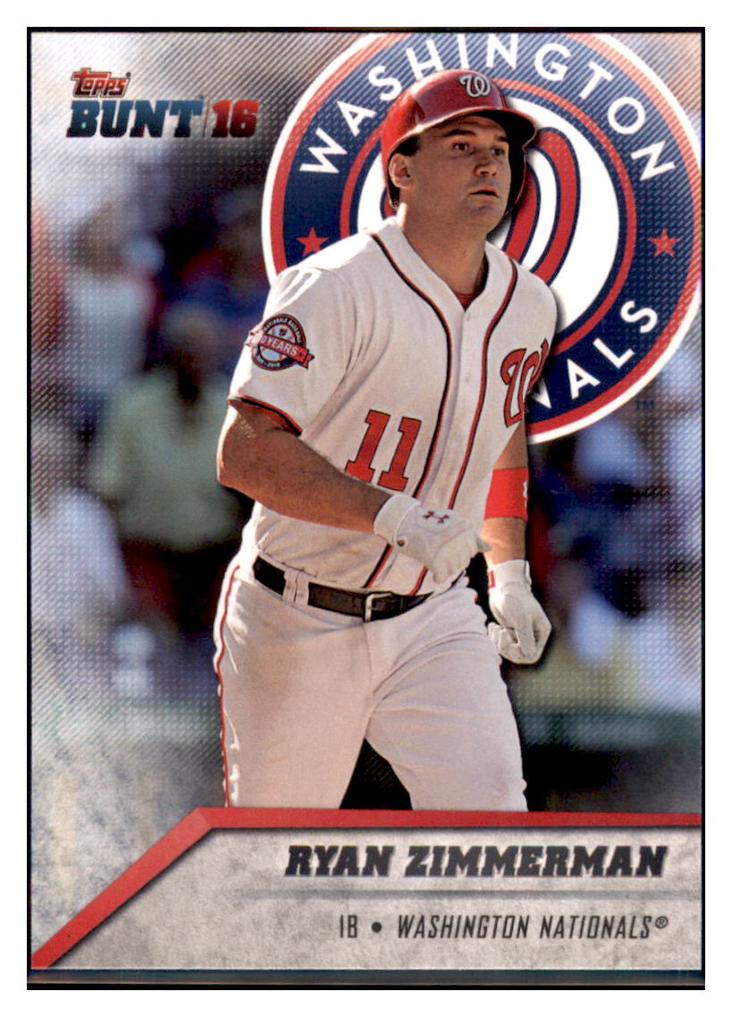 2016 Topps Bunt Ryan Zimmerman  Washington Nationals #152 Baseball
  card   MATV3 simple Xclusive Collectibles   