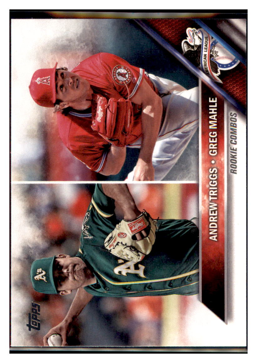 2016 Topps Update Andrew Triggs / Greg
  Mahle Rookie  Oakland Athletics / Los
  Angeles Angels #US63 Baseball card  
  MATV4 simple Xclusive Collectibles   