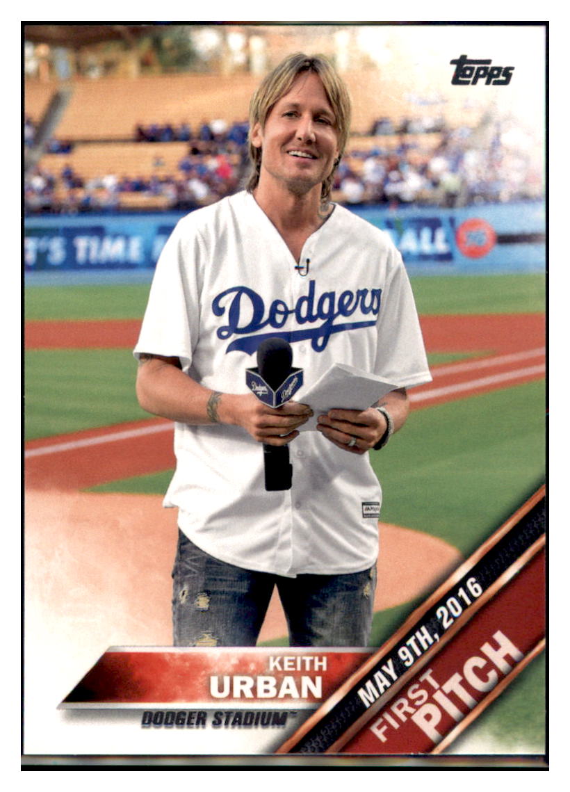 2016 Topps Update Keith Urban  Los Angeles Dodgers #FP-5 Baseball
  card   MATV4 simple Xclusive Collectibles   