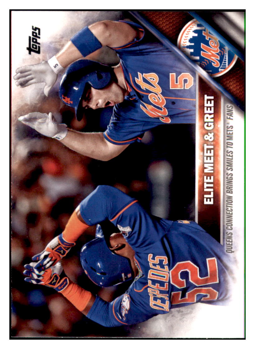 2016 Topps Yoenis Cespedes / David Wright
  SN2016, CL  New York Mets #643 Baseball
  card   MATV4 simple Xclusive Collectibles   
