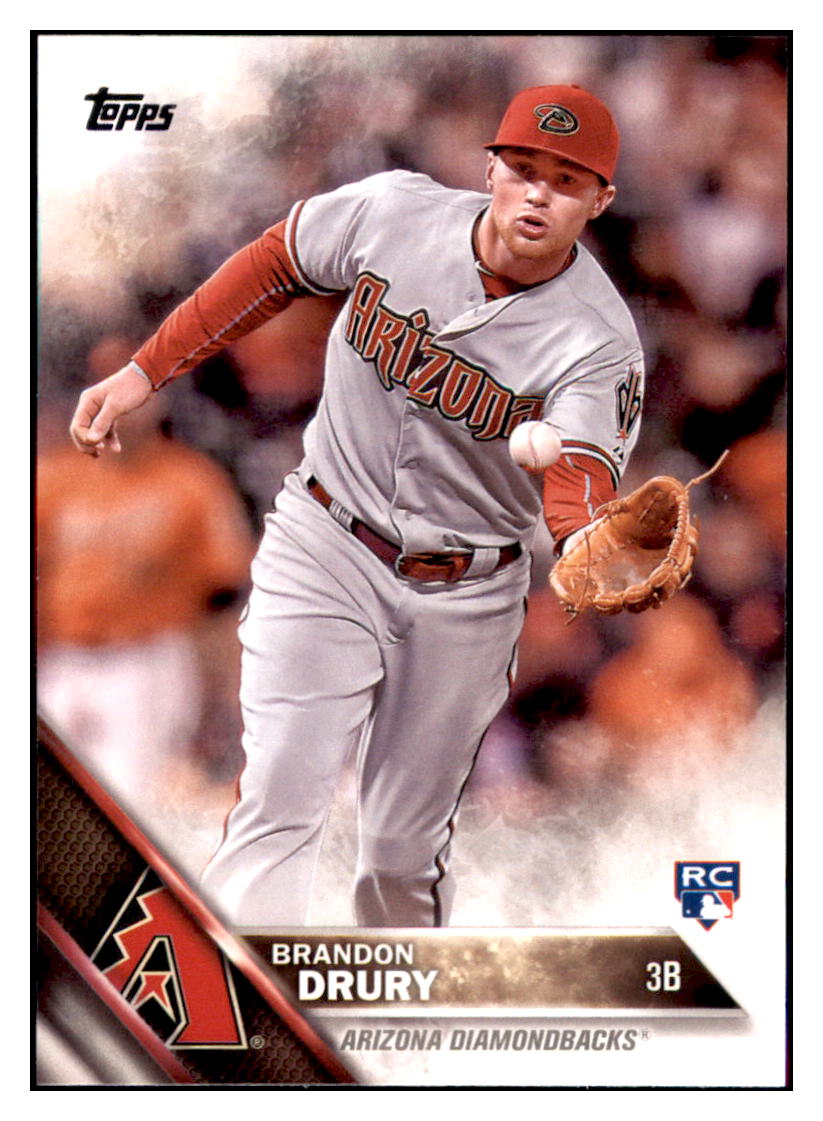 2016 Topps Brandon Drury  Arizona Diamondbacks #607 Baseball
  card   MATV4 simple Xclusive Collectibles   