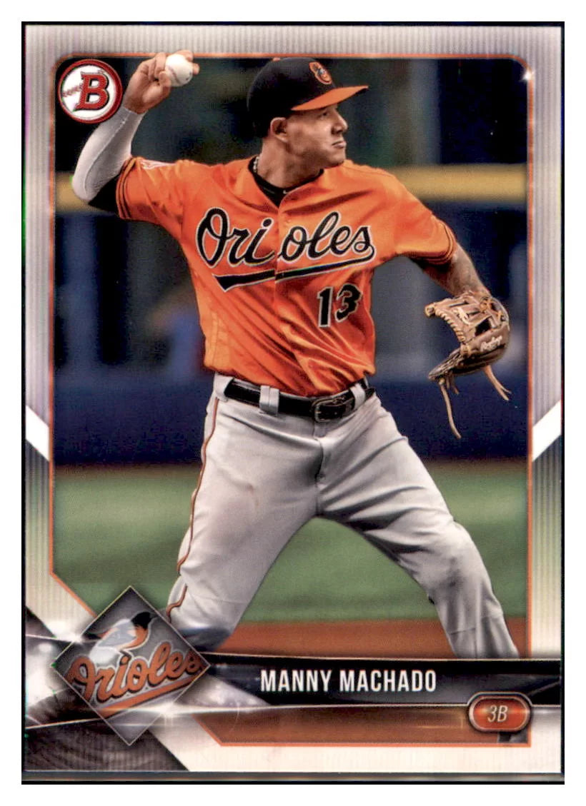 2018 Bowman Manny Machado    Baltimore Orioles #28 Baseball card   VSMP1BOWV1 simple Xclusive Collectibles   