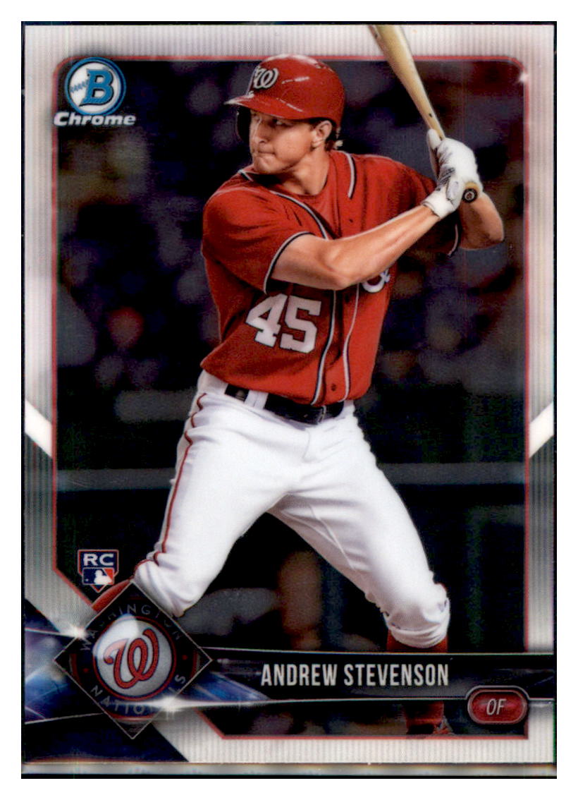 2018 Bowman Chrome Andrew Stevenson Washington Nationals #56 Baseball
  card   VSMP1BOWV1 simple Xclusive Collectibles   
