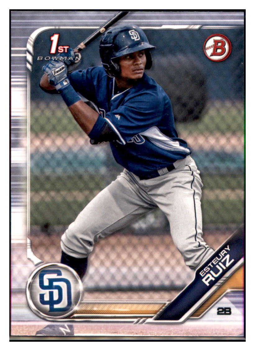 2019 Bowman Esteury Ruiz    San Diego Padres #BP-89 Baseball
  card   VSMP1BOWV1 simple Xclusive Collectibles   
