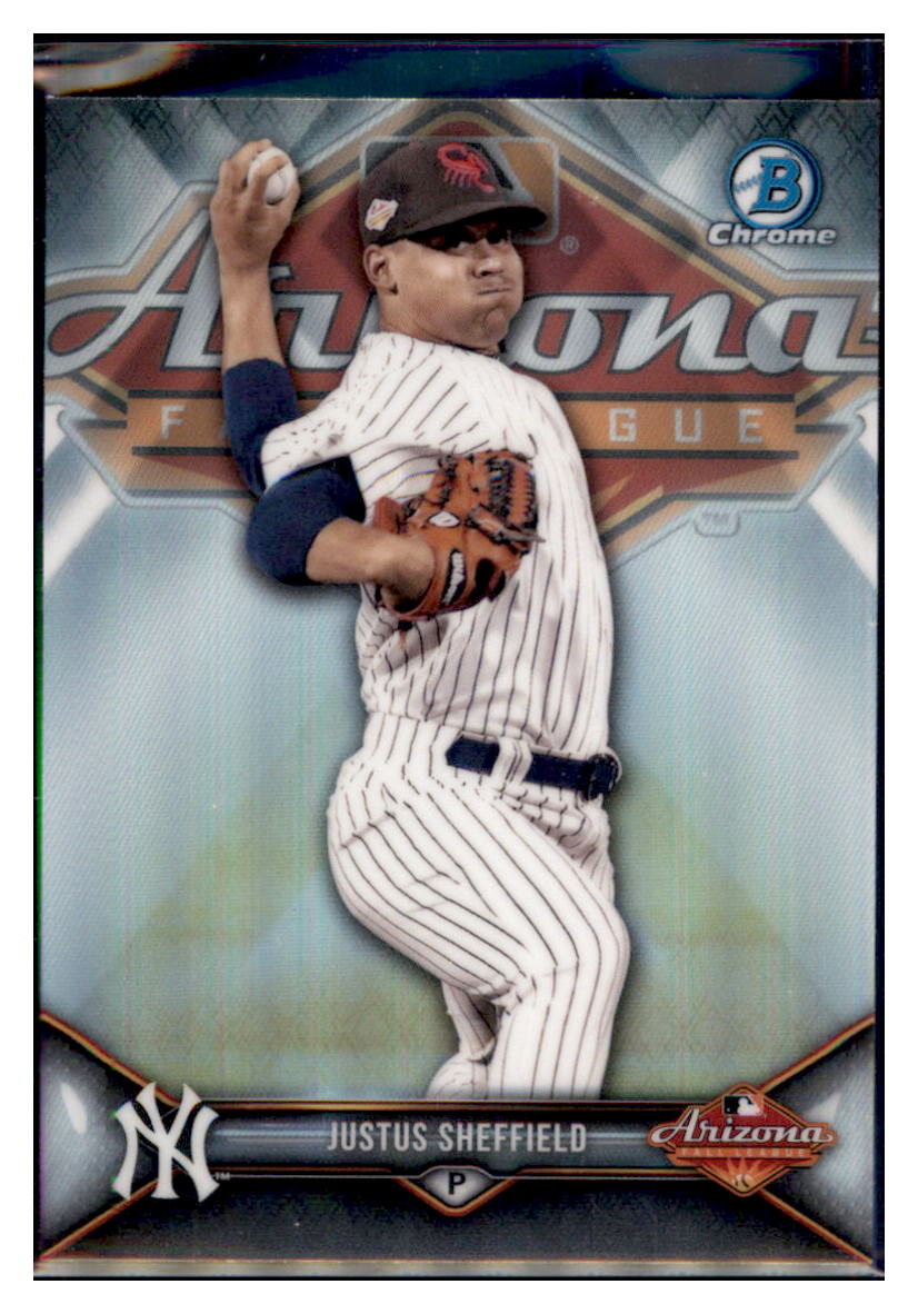 2018 Bowman Chrome Justus Sheffield    New York Yankees #AFL-JS Baseball
  card   VSMP1BOWV1 simple Xclusive Collectibles   