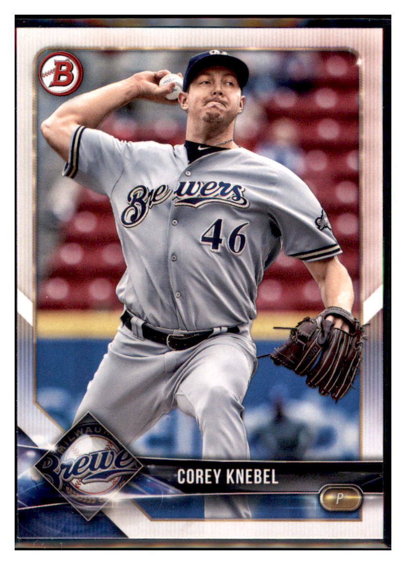 2018 Bowman Corey Knebel    Milwaukee Brewers #15 Baseball card   VSMP1BOV2 simple Xclusive Collectibles   