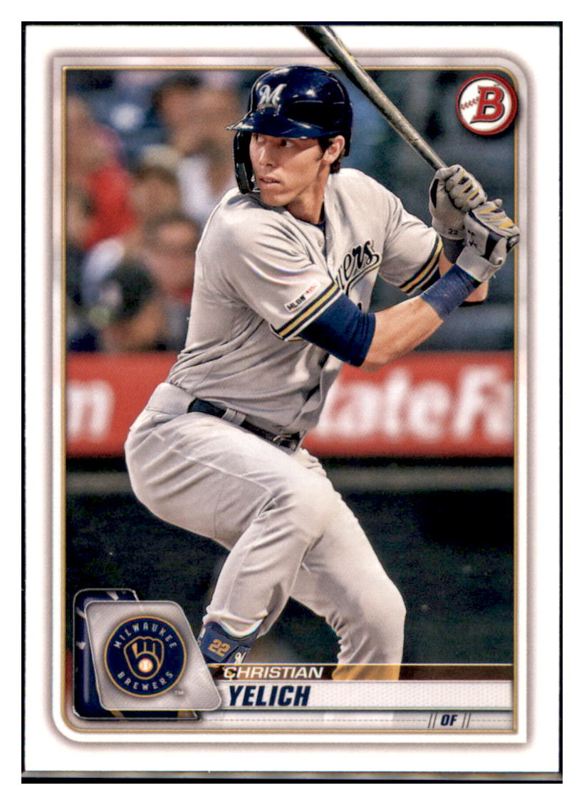 2020 Bowman Christian Yelich    Milwaukee Brewers #100 Baseball card   VSMP1BOV2 simple Xclusive Collectibles   