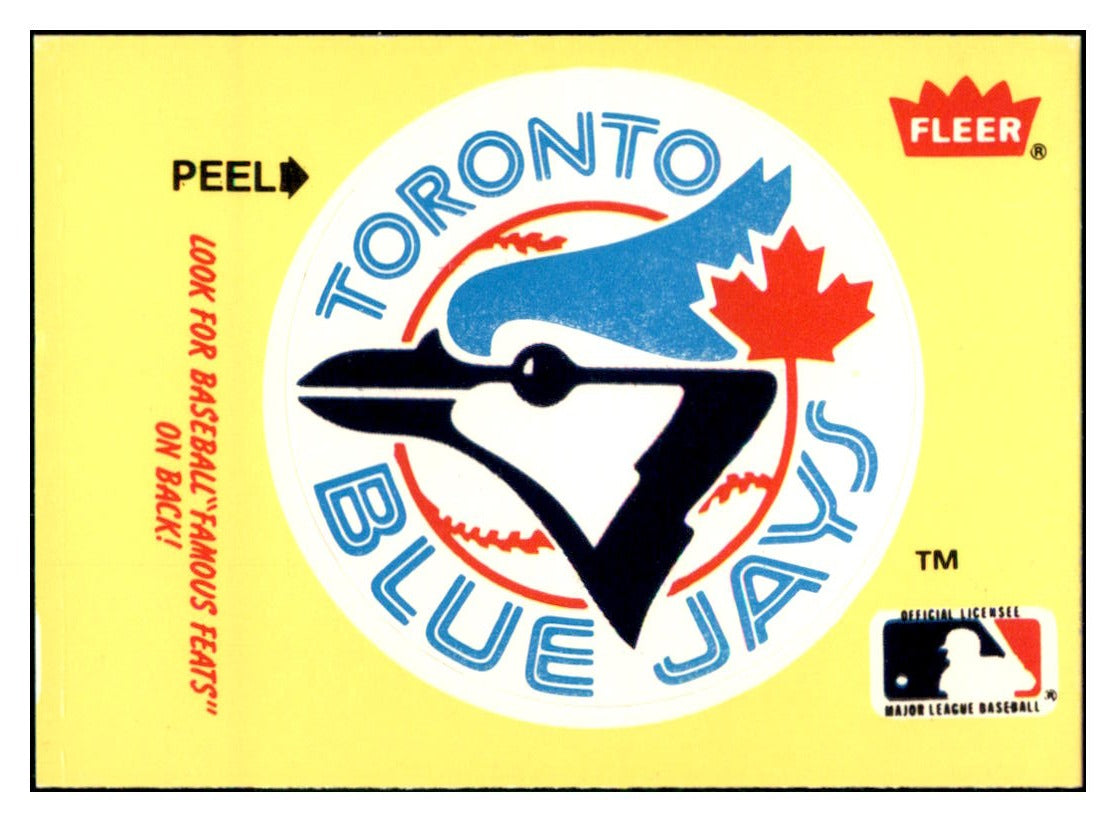 1986 Fleer Toronto Blue Jays
  Logo VAR Team Stickers  Toronto Blue
  Jays Baseball Card BOWV3 simple Xclusive Collectibles   