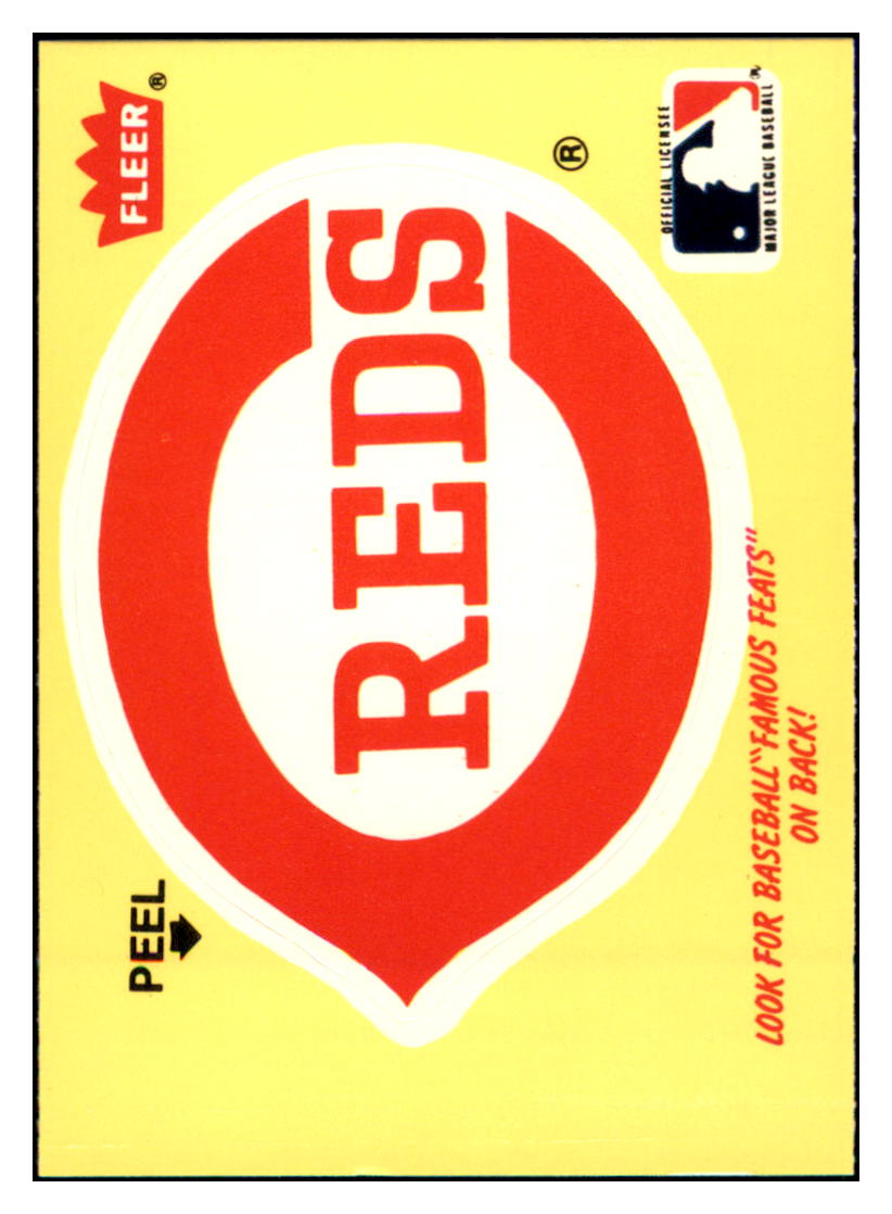 1986 Fleer Cincinnati Reds
  Logo VAR Team Stickers  Cincinnati Reds
  Baseball Card BOWV3 simple Xclusive Collectibles   