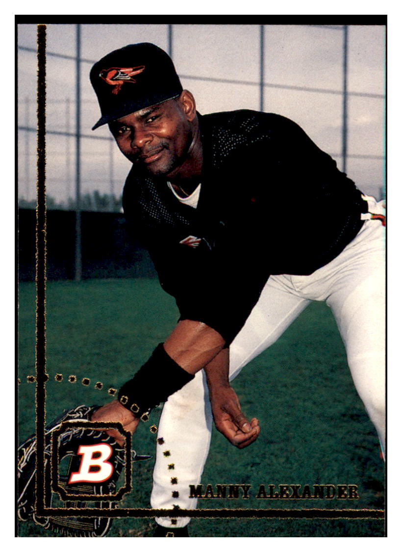 1994 Bowman Manny
  Alexander   Baltimore Orioles Baseball
  Card BOWV3 simple Xclusive Collectibles   