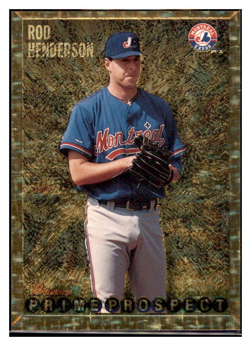 1995 Bowman Rod Henderson Gold Foil  Montreal Expos Baseball Card
  BOWV3 simple Xclusive Collectibles   