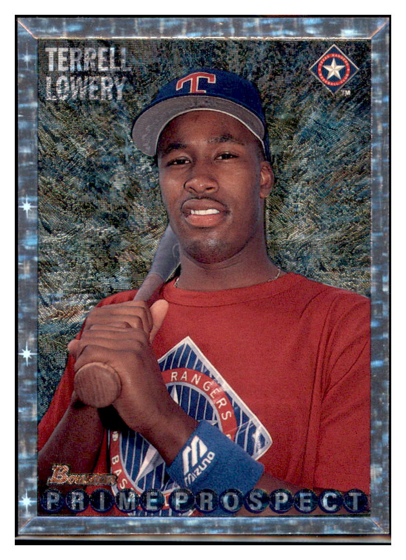 1995 Bowman Terrell Lowery
Silver Foil Texas Rangers Baseball Card
  BOWV3 simple Xclusive Collectibles   