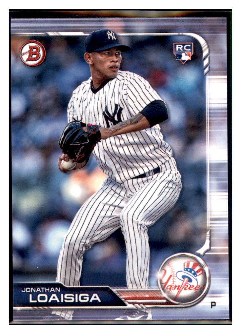 2019 Bowman Jonathan
Loaisiga RC New York Yankees Baseball
  Card BOWV3 simple Xclusive Collectibles   
