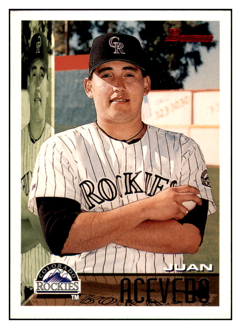 1995 Bowman Juan
  Acevedo   RC Colorado Rockies Baseball
  Card BOWV3 simple Xclusive Collectibles   