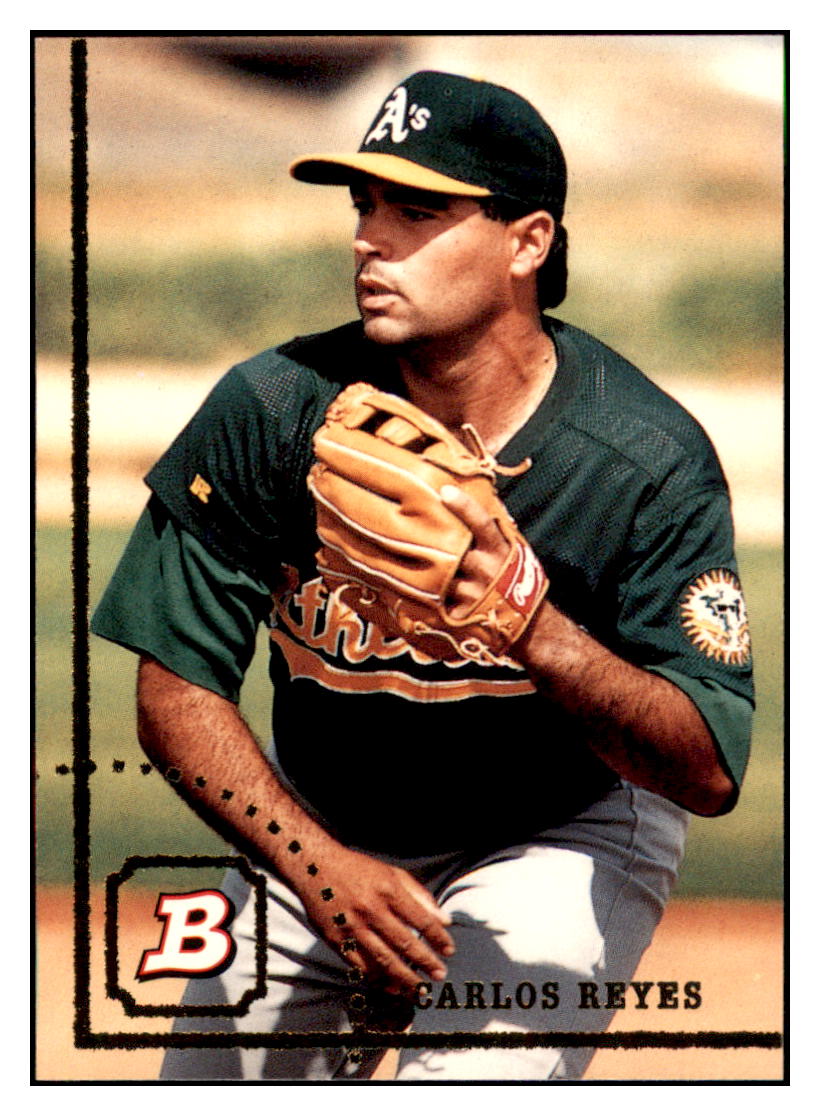 1994 Bowman Carlos
  Reyes   RC Oakland Athletics Baseball
  Card BOWV3 simple Xclusive Collectibles   