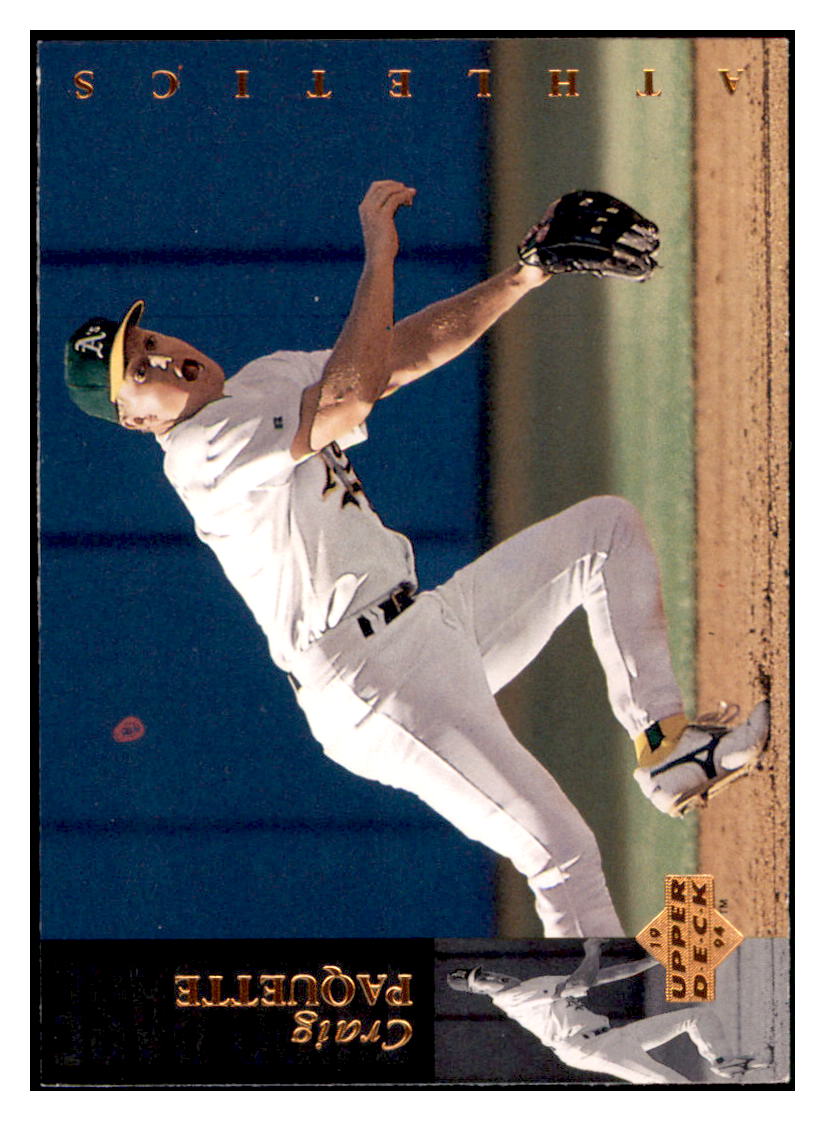 1994 Upper Deck Craig
  Paquette   Oakland Athletics Baseball
  Card BOWV3 simple Xclusive Collectibles   