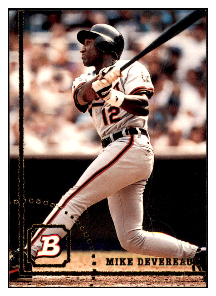 1994 Bowman Mike
  Devereaux   Baltimore Orioles Baseball
  Card BOWV3 simple Xclusive Collectibles   