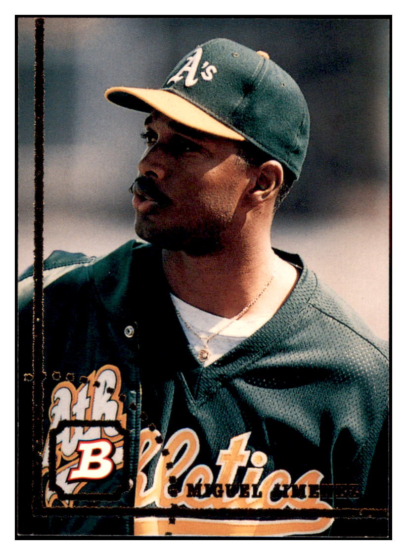 1994 Bowman Miguel
  Jimenez   Oakland Athletics Baseball
  Card BOWV3 simple Xclusive Collectibles   