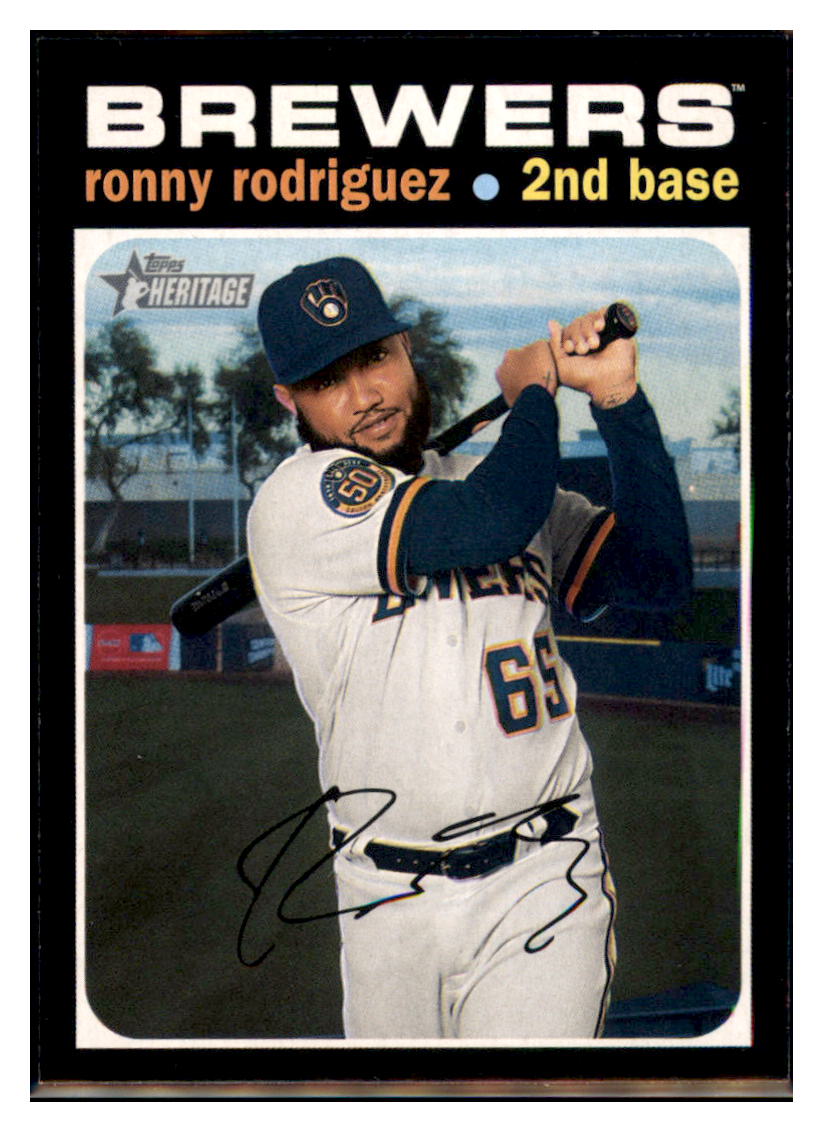 2020 Topps Heritage Ronny
 Rodriguez Milwaukee Brewers Baseball Card NMBU1 simple Xclusive Collectibles   