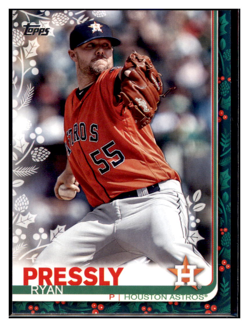 2019 Topps Holiday Ryan
 Pressly Metallic Houston Astros Baseball Card NMBU1 simple Xclusive Collectibles   