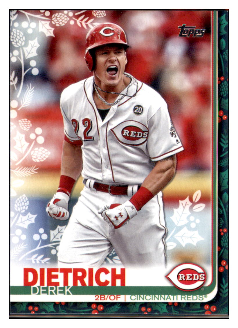 2019 Topps Holiday Derek Dietrich Cincinnati Reds Baseball Card NMBU1 simple Xclusive Collectibles   