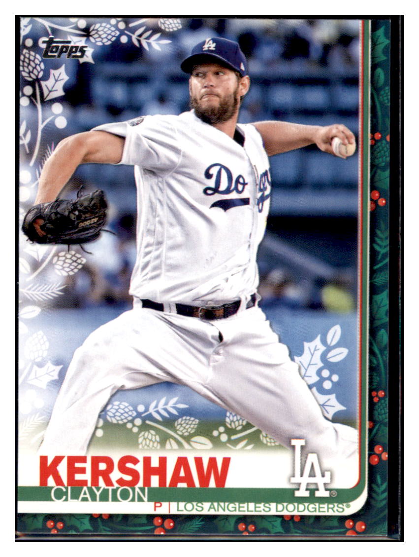 2019 Topps Holiday Clayton
 Kershaw Los Angeles Dodgers Baseball Card NMBU1_1a simple Xclusive Collectibles   