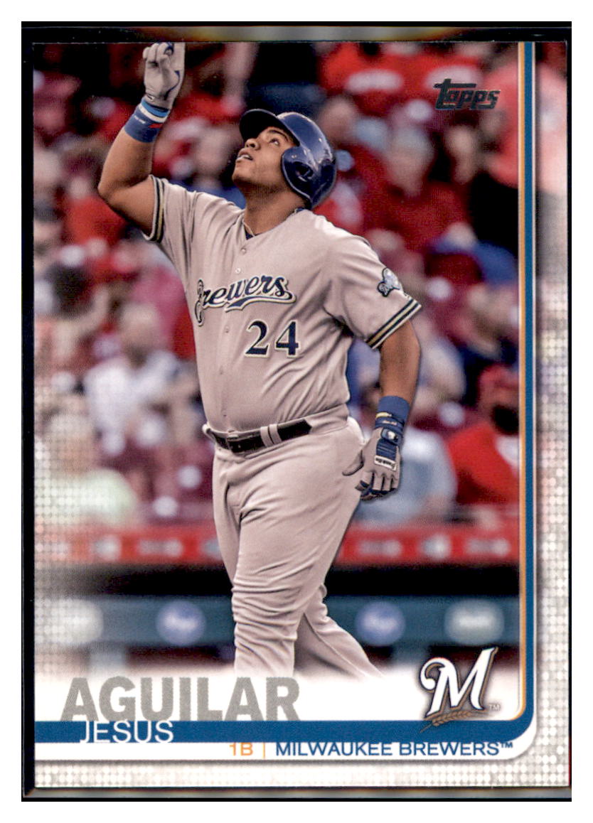 2019 Topps Milwaukee Brewers
 Jesus Aguilar Milwaukee Brewers Baseball Card NMBU1 simple Xclusive Collectibles   