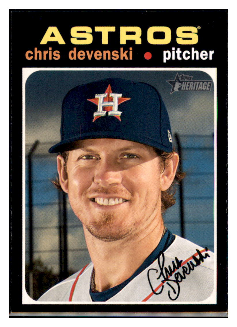 2020 Topps Heritage Chris
 Devenski Houston Astros Baseball Card NMBU1 simple Xclusive Collectibles   