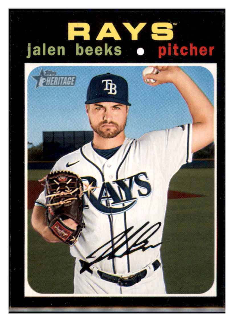 2020 Topps Heritage Jalen
 Beeks Tampa Bay Rays Baseball Card NMBU1 simple Xclusive Collectibles   