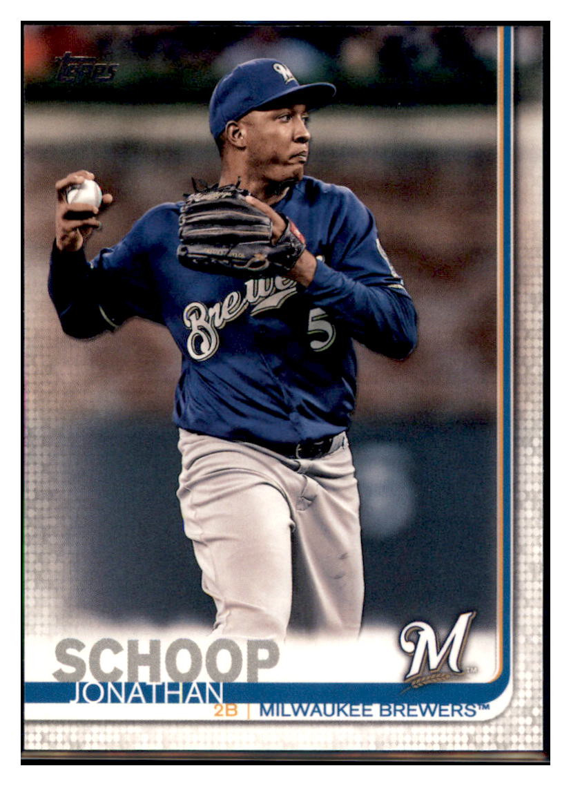 2019 Topps Jonathan
  Schoop   Milwaukee Brewers Baseball
  Card NMBU3_1b simple Xclusive Collectibles   