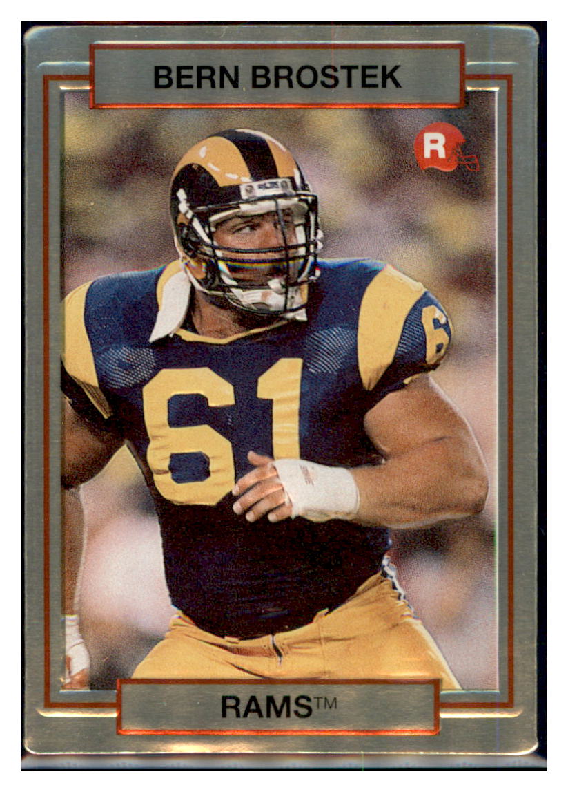 1990 Action Packed Rookie Update Bern Brostek  
  RC Los Angeles Rams Football Card VFBMA simple Xclusive Collectibles   