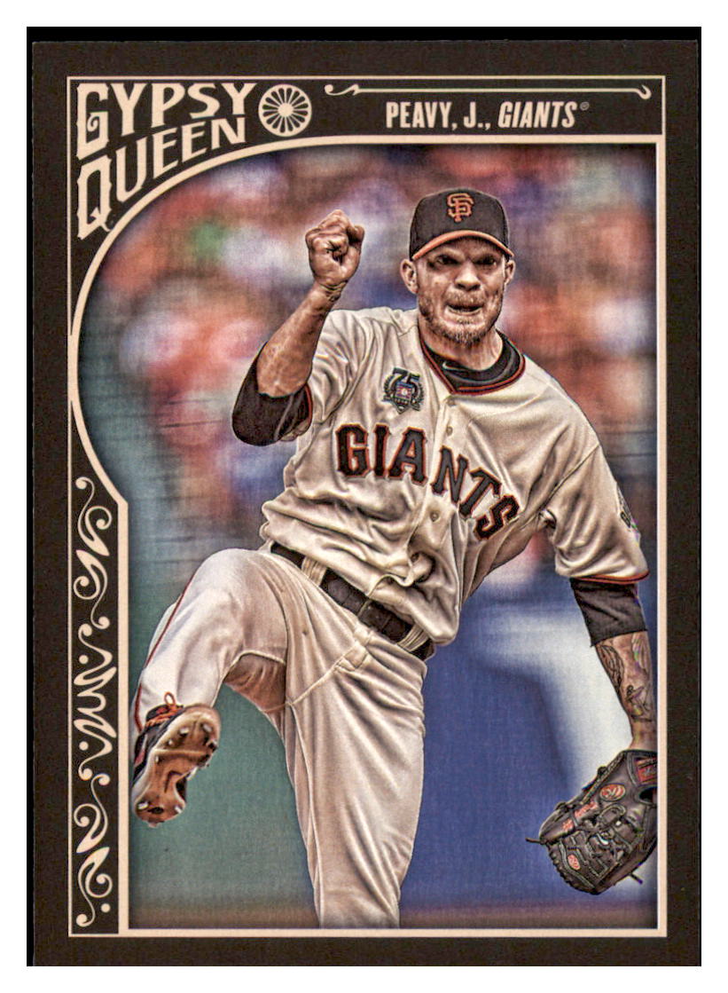 2015 Topps Gypsy Queen Jake
  Peavy   San Francisco Giants Football
  Card VFBMB simple Xclusive Collectibles   