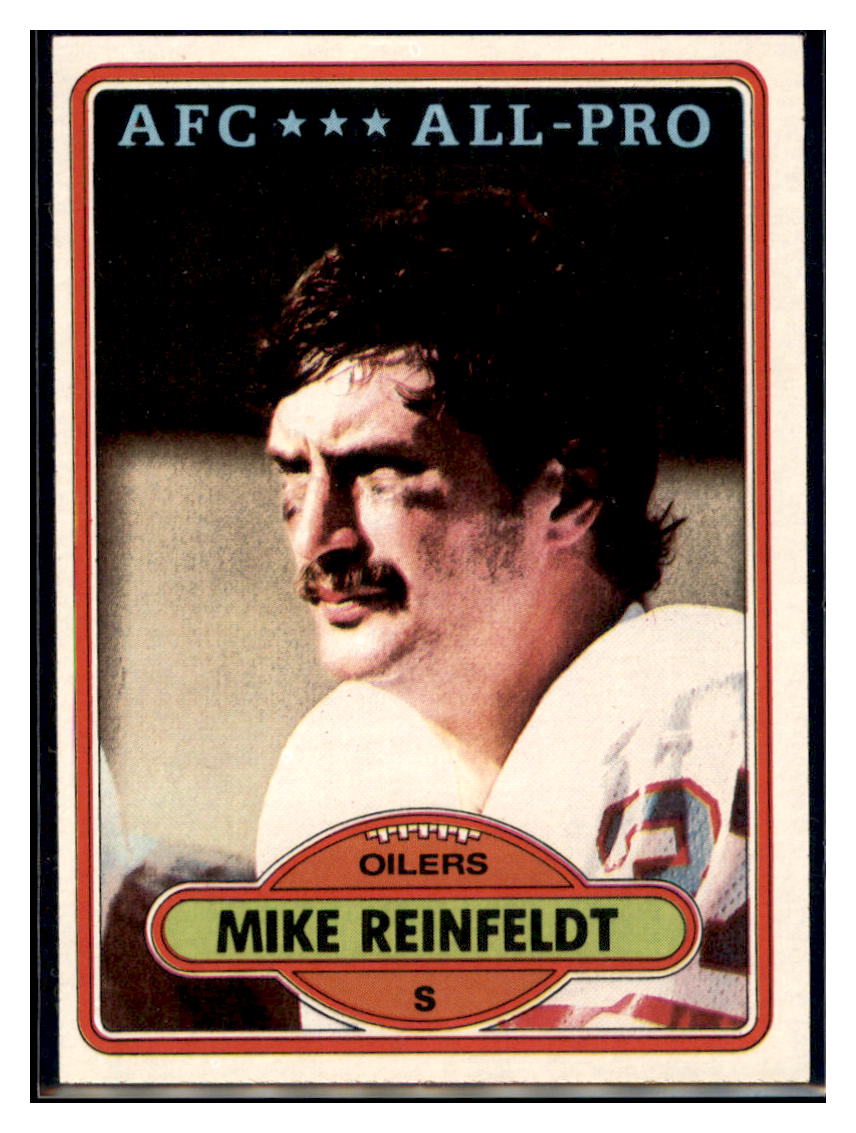 1980 Topps Mike
  Reinfeldt  Houston Oilers  AP, RC Football Card VFBMC simple Xclusive Collectibles   