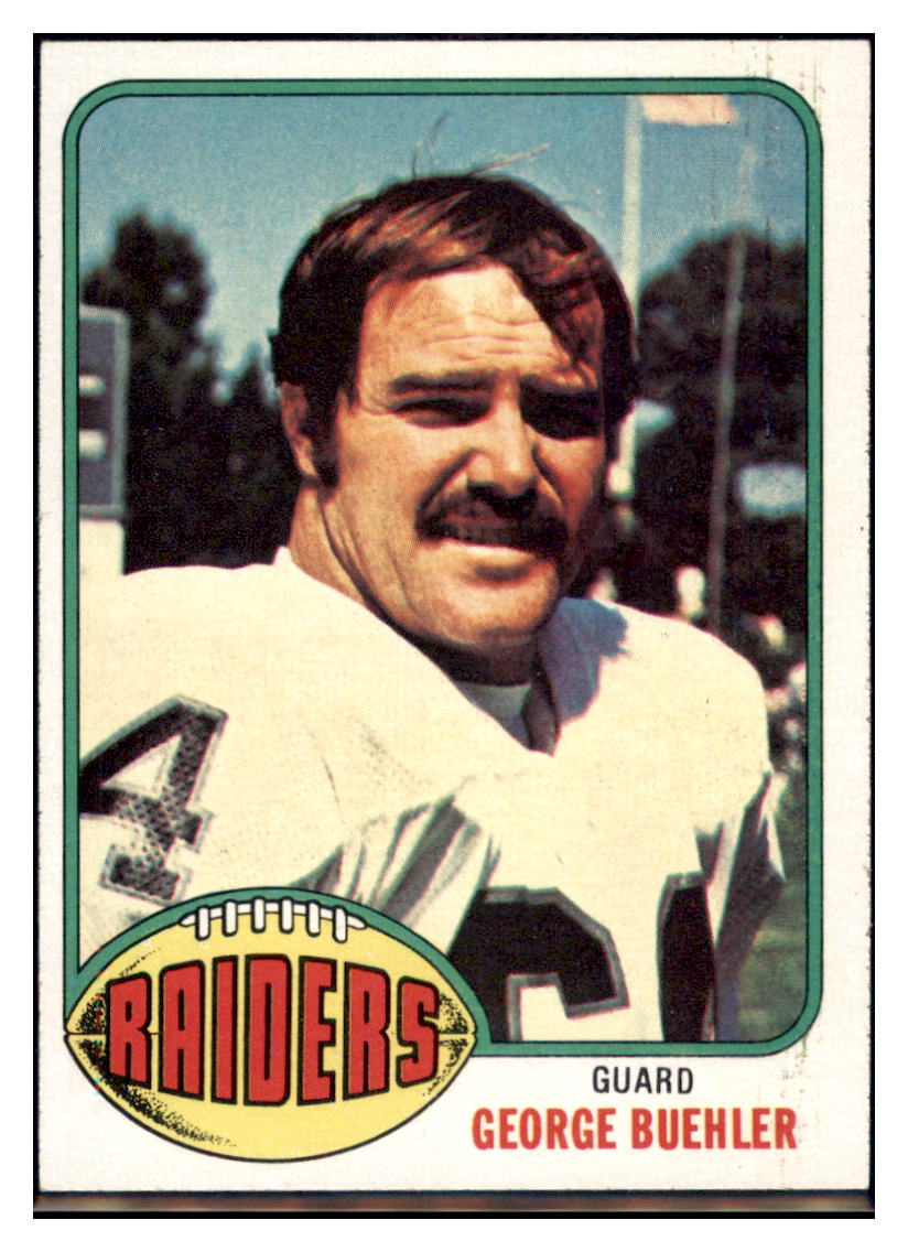 1976 Topps George
  Buehler  Oakland Raiders  RC Football Card VFBMC simple Xclusive Collectibles   