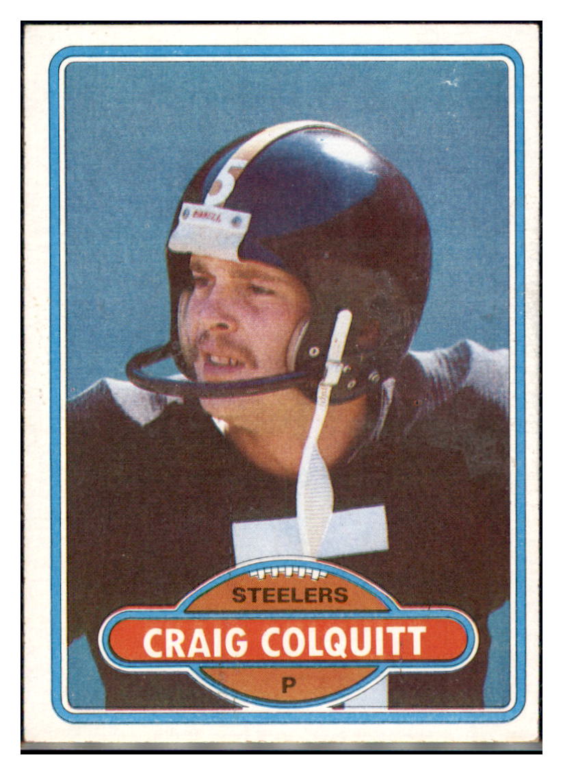 1980 Topps Craig
  Colquitt  Pittsburgh Steelers  Football Card VFBMC simple Xclusive Collectibles   