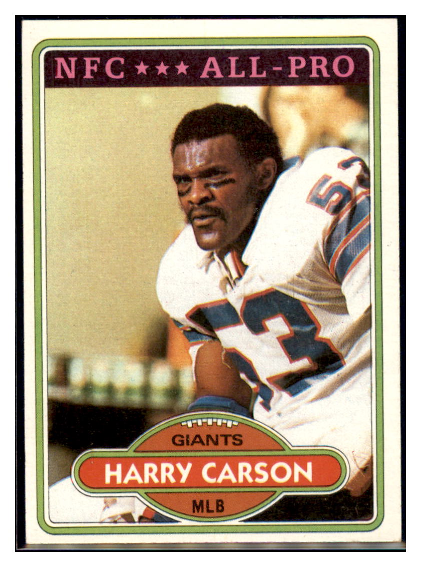 1980 Topps Harry Carson  New York Giants  AP Football Card VFBMC simple Xclusive Collectibles   
